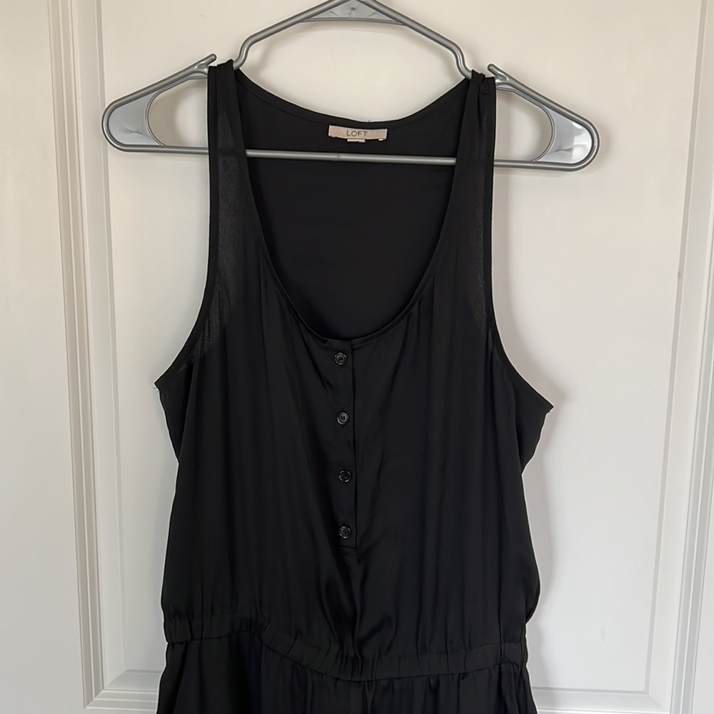 Loft Lightweight Black Button Polyester Jumpsuit. - image 3